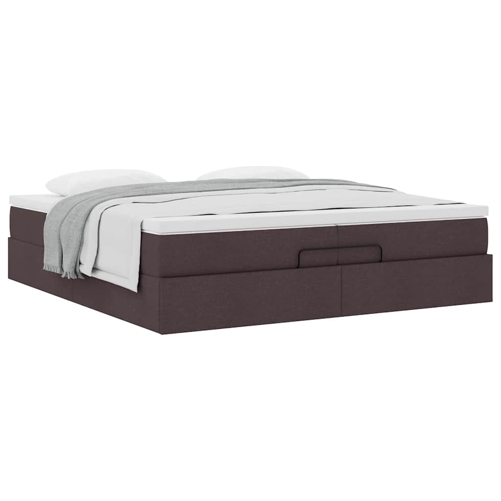 Struttura Letto Pouf con Materassi 200x200 cm in Tessuto | homemem39