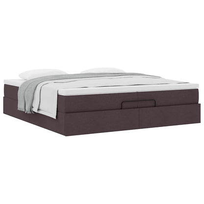 Struttura Letto Pouf con Materassi 200x200 cm in Tessuto | homemem39