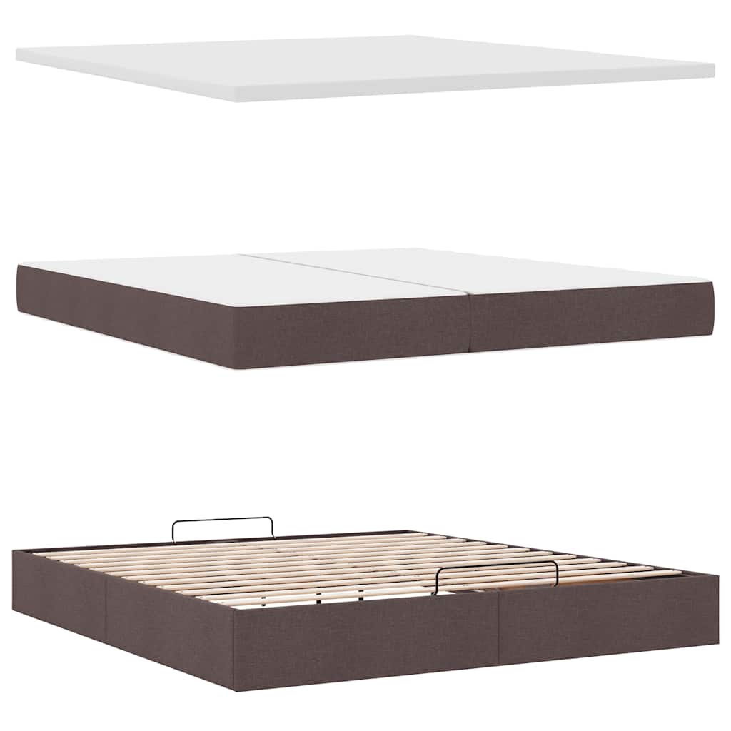 Struttura Letto Pouf con Materassi 200x200 cm in Tessuto | homemem39