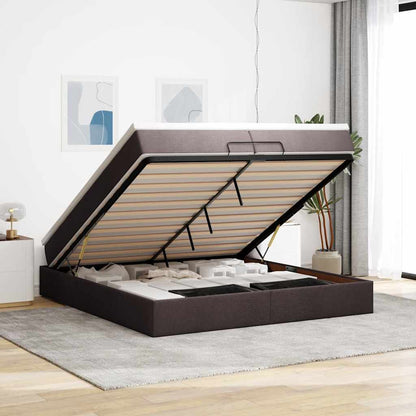 Struttura Letto Pouf con Materassi 200x200 cm in Tessuto | homemem39