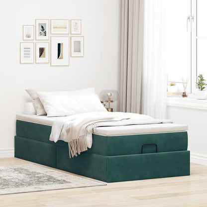 Struttura Letto Pouf con Materasso 80x200 cm Velluto