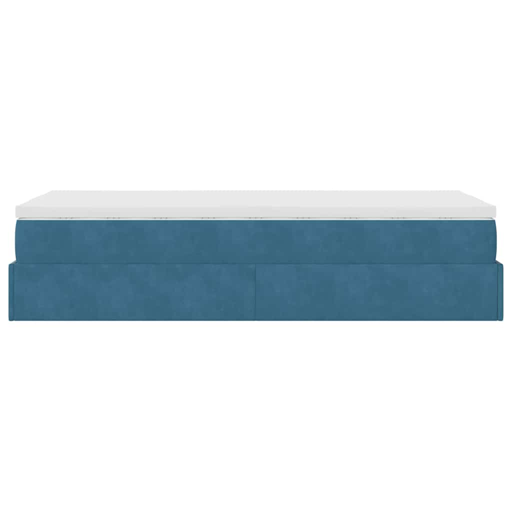 Struttura Letto Pouf con Materasso 80x200 cm Velluto