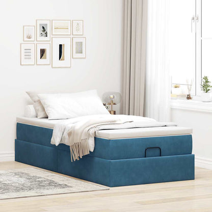 Struttura Letto Pouf con Materasso 90x190 cm in Velluto