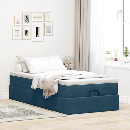 Struttura Letto Pouf con Materasso 90x190 cm in Velluto