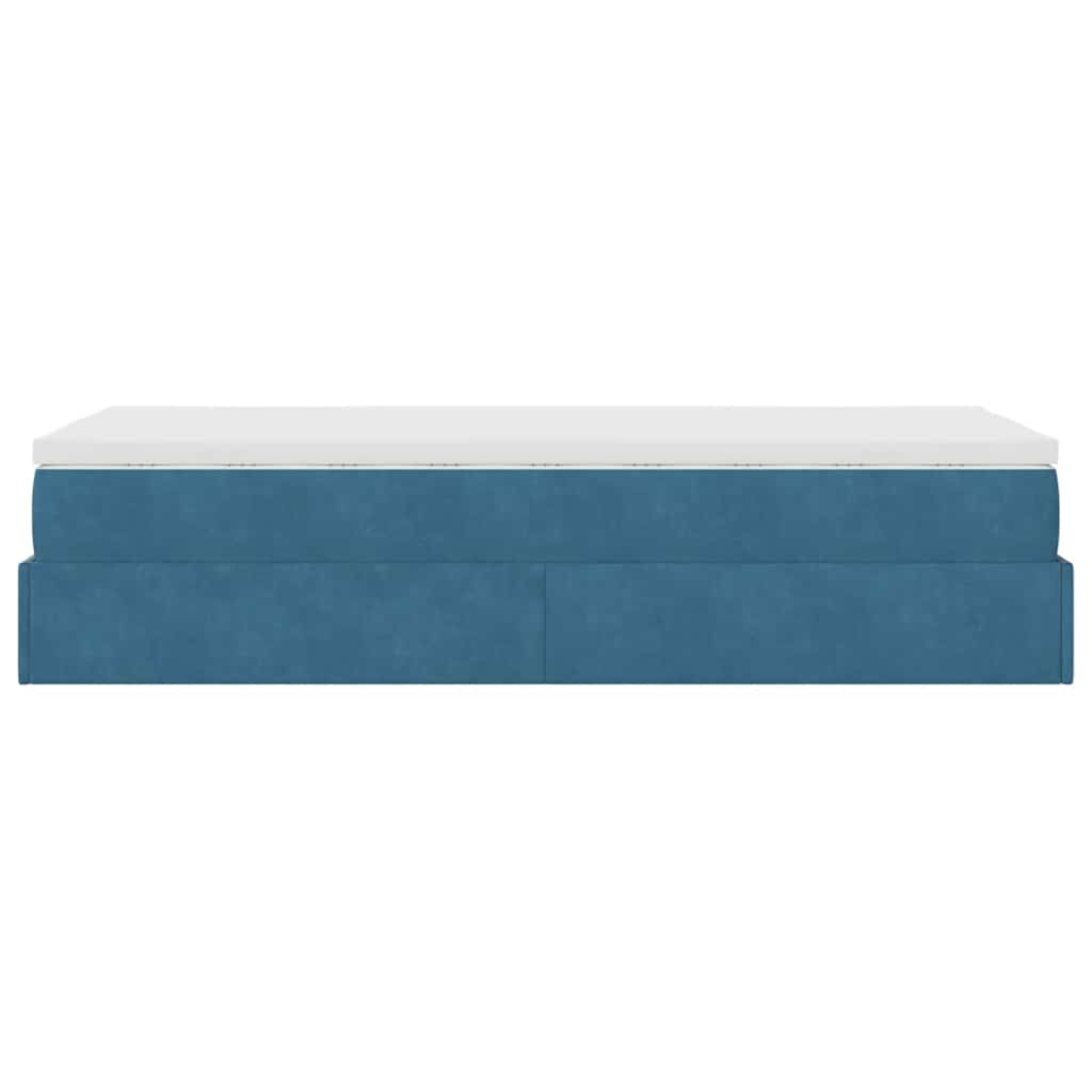 Struttura Letto Pouf con Materasso 90x190 cm in Velluto