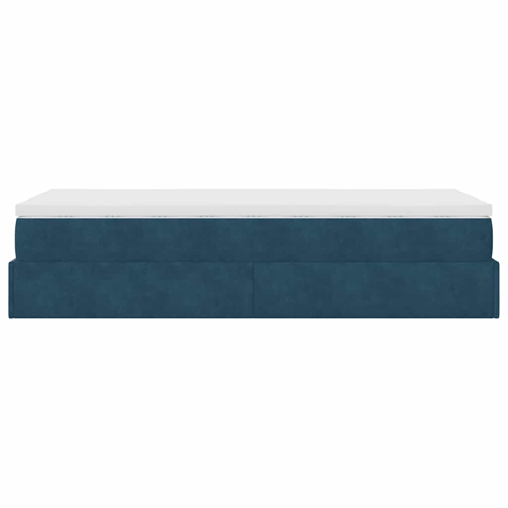 Struttura Letto Pouf con Materasso 90x190 cm in Velluto