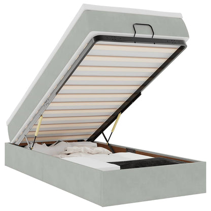 Struttura Letto Pouf con Materasso 90x200 cm in Velluto - homemem39