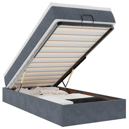 Struttura Letto Pouf con Materasso 90x200 cm in Velluto - homemem39