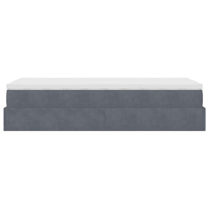 Struttura Letto Pouf con Materasso 90x200 cm in Velluto