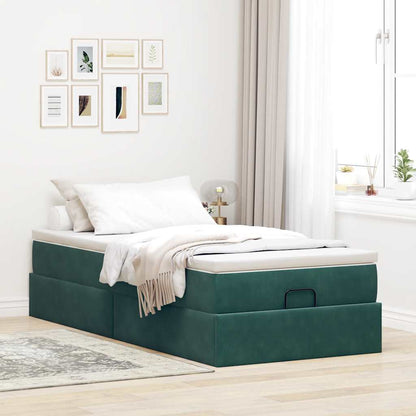 Struttura Letto Pouf con Materasso 90x200 cm in Velluto