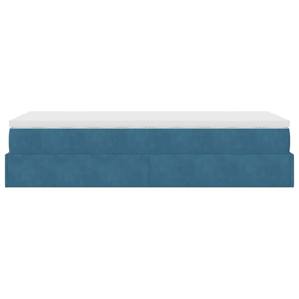 Struttura Letto Pouf con Materasso 90x200 cm in Velluto