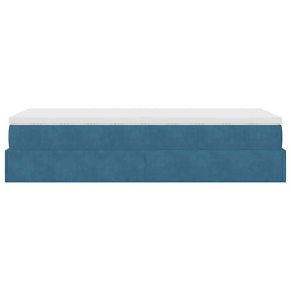 Struttura Letto Pouf con Materasso 90x200 cm in Velluto