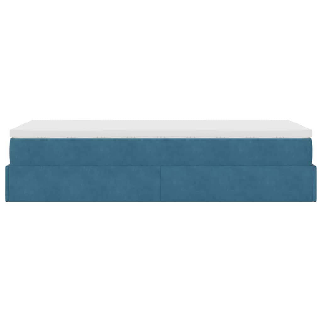 Struttura Letto Pouf con Materasso 90x200 cm in Velluto