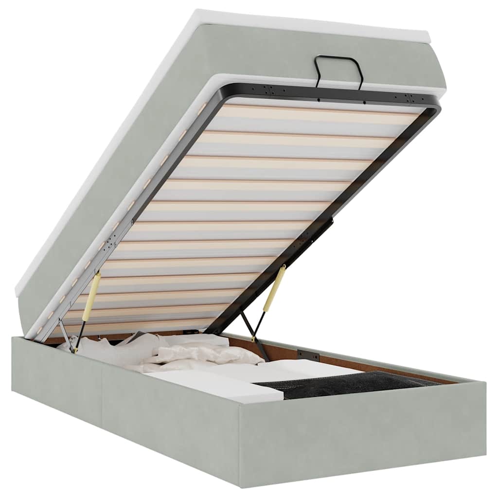 Struttura Letto Pouf con Materasso 100x200 cm Velluto - homemem39