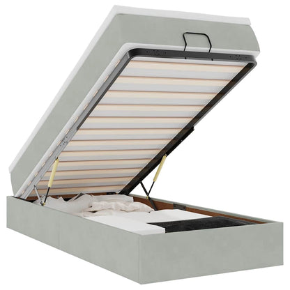 Struttura Letto Pouf con Materasso 100x200 cm Velluto - homemem39