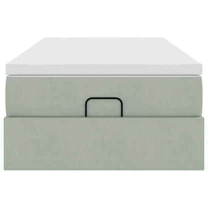Struttura Letto Pouf con Materasso 100x200 cm Velluto