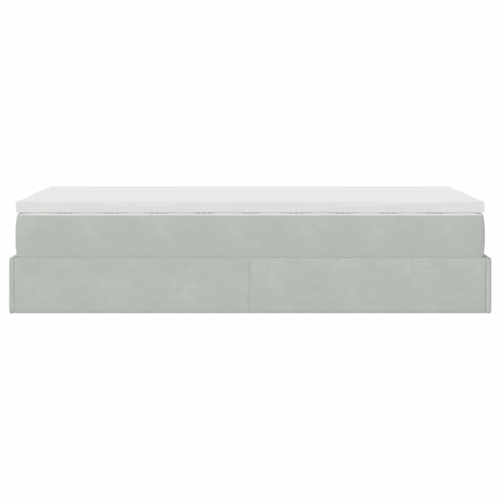 Struttura Letto Pouf con Materasso 100x200 cm Velluto
