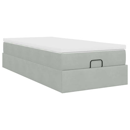Struttura Letto Pouf con Materasso 100x200 cm Velluto