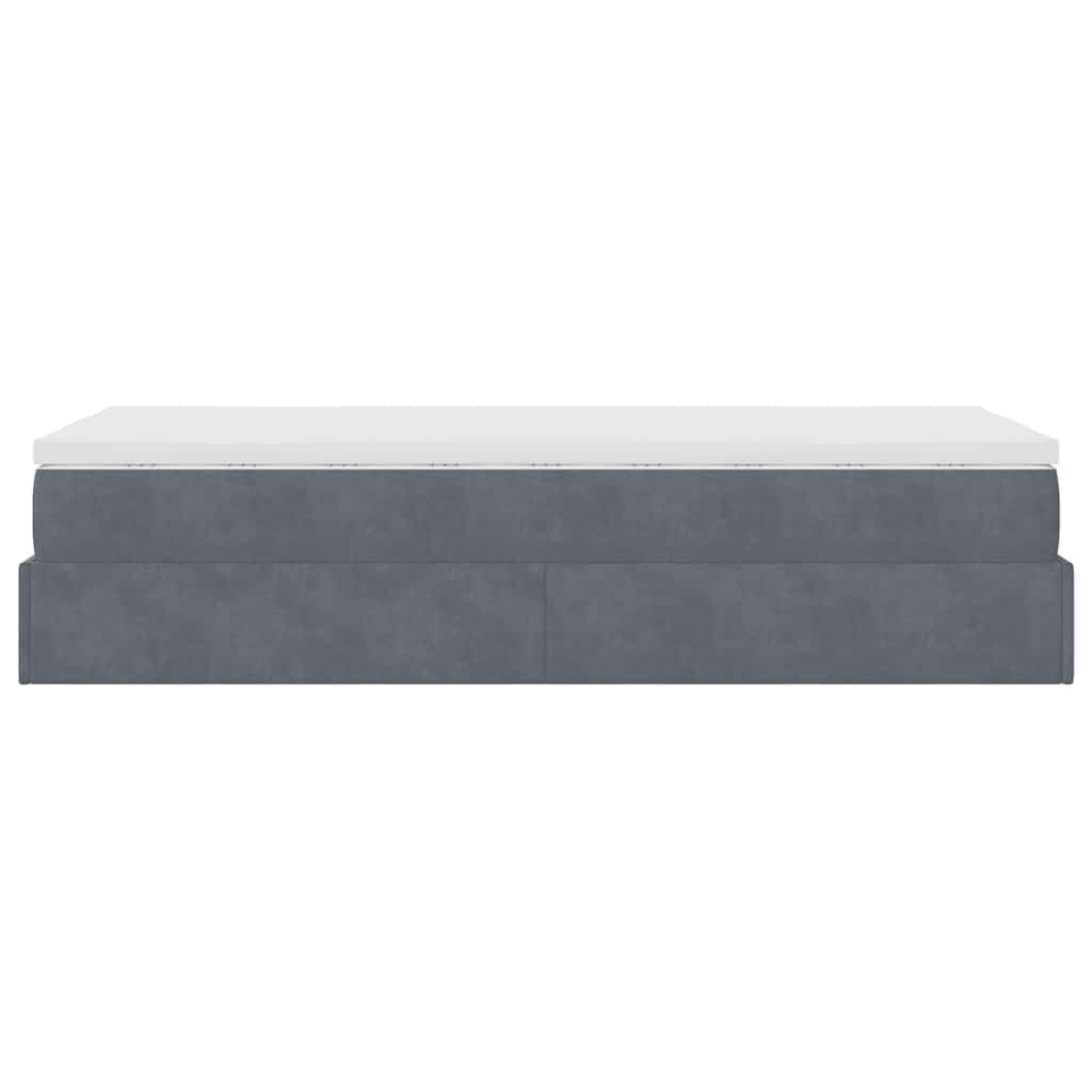 Struttura Letto Pouf con Materasso 100x200 cm Velluto