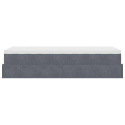 Struttura Letto Pouf con Materasso 100x200 cm Velluto