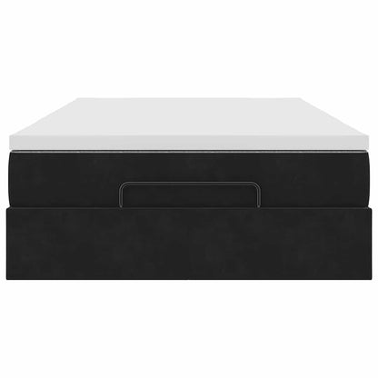 Pouf Letto con Materasso Nero 120x190 cm Velluto