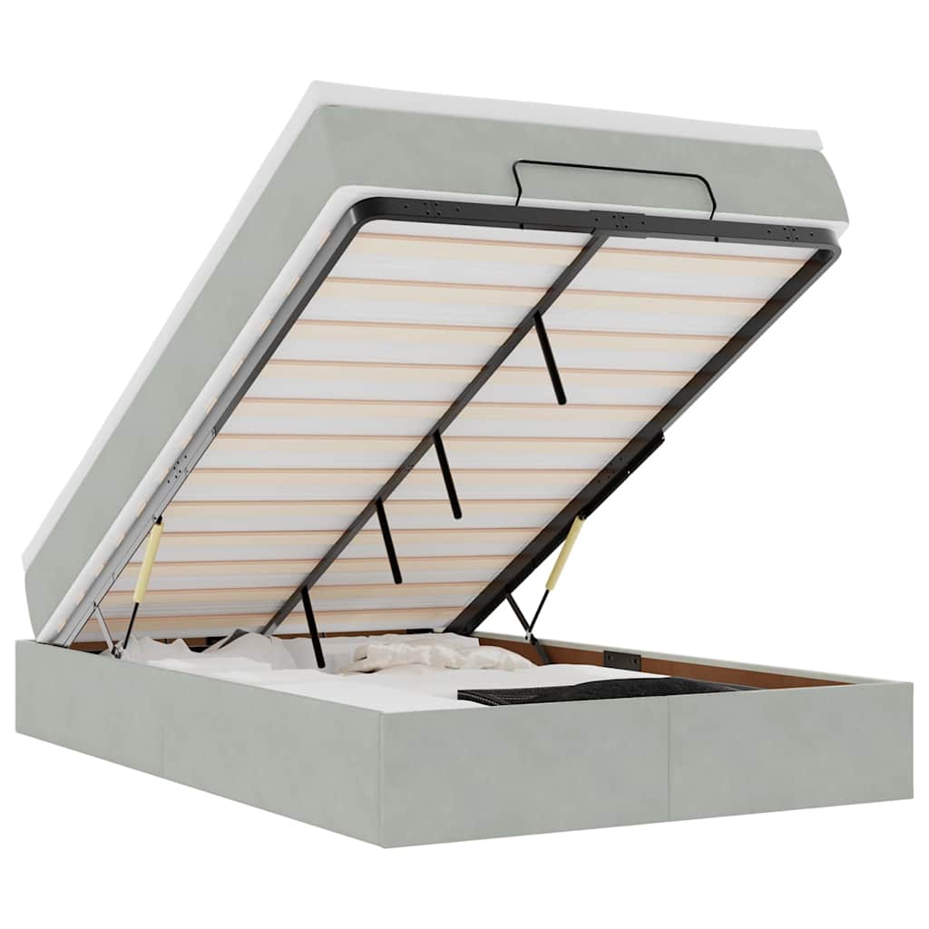 Struttura Letto Pouf con Materasso 120x200 cm Velluto - homemem39