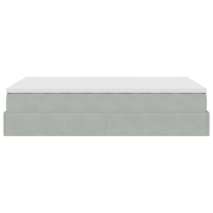 Struttura Letto Pouf con Materasso 120x200 cm Velluto - homemem39