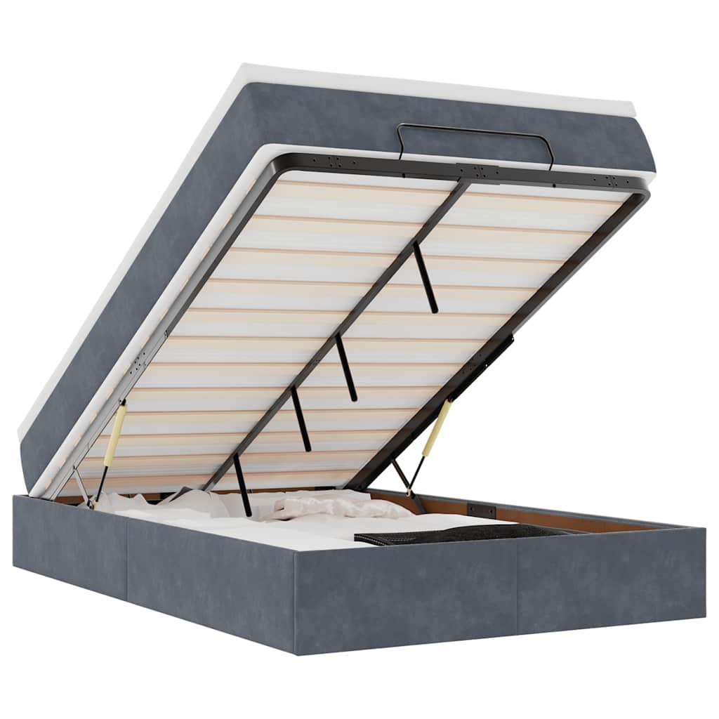 Struttura Letto Pouf con Materasso 120x200 cm Velluto - homemem39