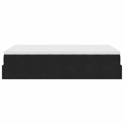 Struttura Letto Pouf con Materasso Nero 120x200 cm Velluto - homemem39