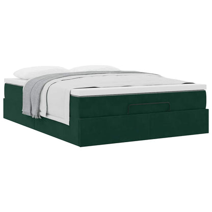 Struttura Letto Pouf con Materasso 140x190 cm in Velluto | homemem39