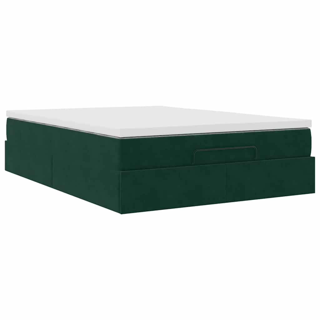 Struttura Letto Pouf con Materasso 140x190 cm in Velluto | homemem39