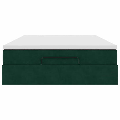 Struttura Letto Pouf con Materasso 140x190 cm in Velluto | homemem39