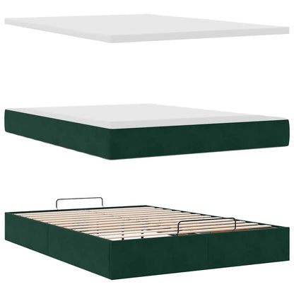 Struttura Letto Pouf con Materasso 140x190 cm in Velluto | homemem39
