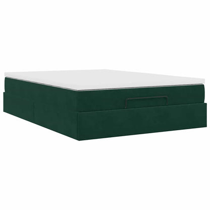 Struttura Letto Pouf con Materasso 140x190 cm in Velluto | homemem39