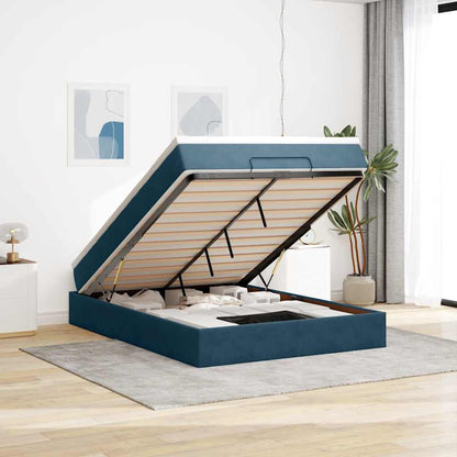 Struttura Letto Pouf con Materasso in Velluto