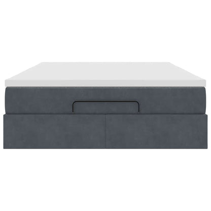 Struttura Letto Pouf con Materasso 140x200 cm in Velluto - homemem39