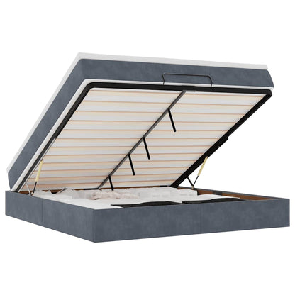 Struttura Letto Pouf con Materasso 160x200 cm in Velluto - homemem39