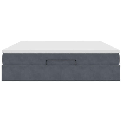 Struttura Letto Pouf con Materasso 160x200 cm in Velluto - homemem39