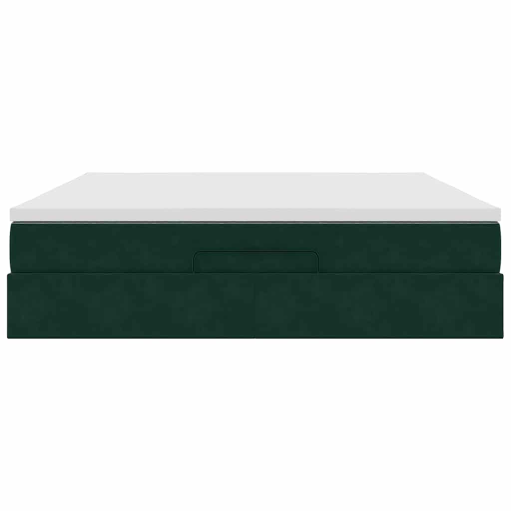 Struttura Letto Pouf con Materasso 160x200 cm in Velluto