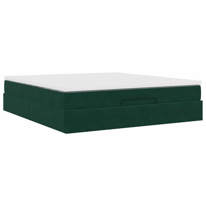 Struttura Letto Pouf con Materasso 160x200 cm in Velluto