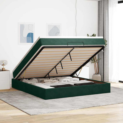 Struttura Letto Pouf con Materasso 160x200 cm in Velluto