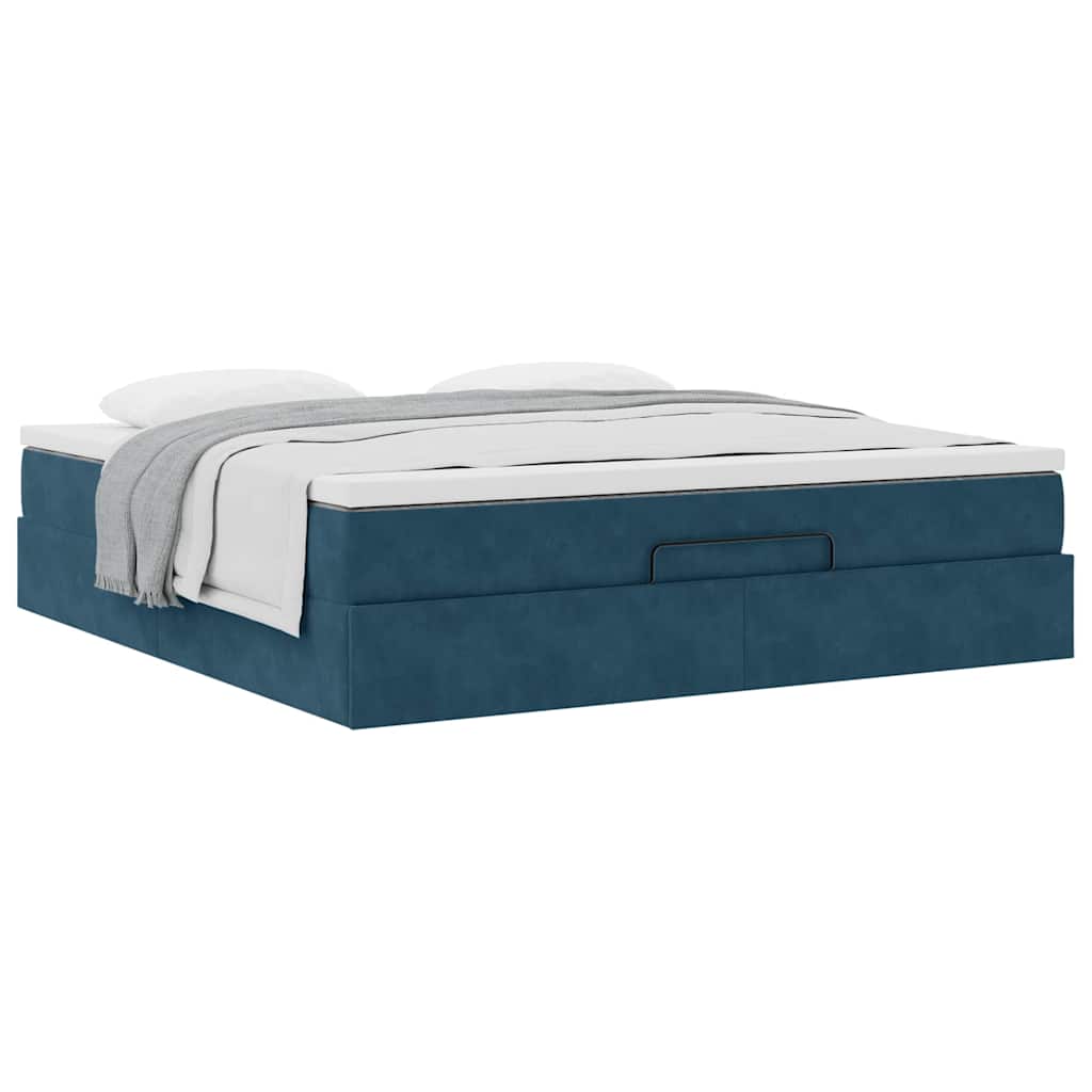 Struttura Letto Pouf con Materasso 160x200 cm in Velluto | homemem39