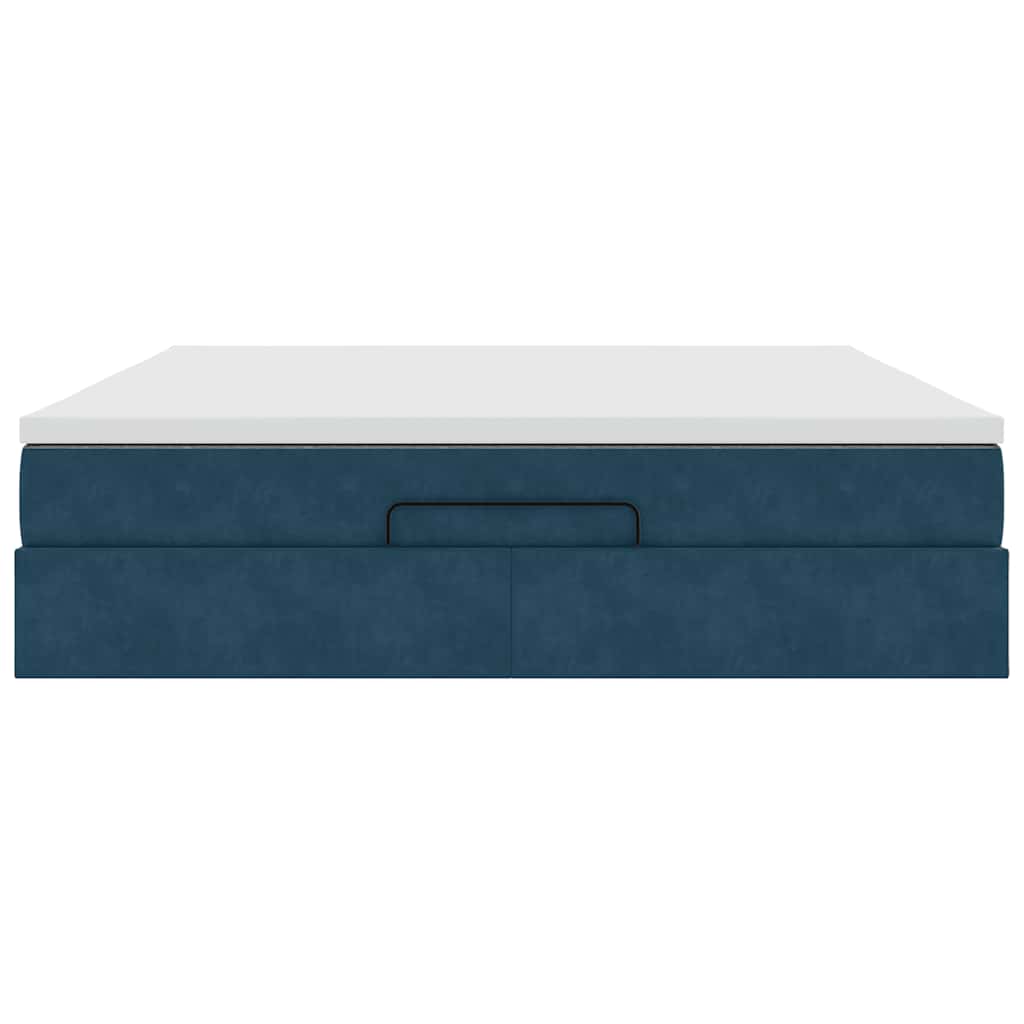 Struttura Letto Pouf con Materasso 160x200 cm in Velluto