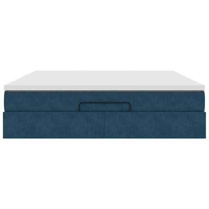 Struttura Letto Pouf con Materasso 160x200 cm in Velluto
