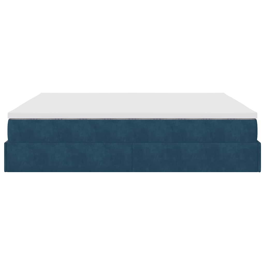 Struttura Letto Pouf con Materasso 160x200 cm in Velluto | homemem39