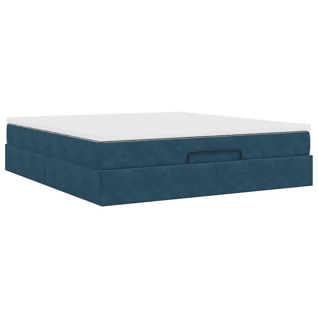 Struttura Letto Pouf con Materasso 160x200 cm in Velluto