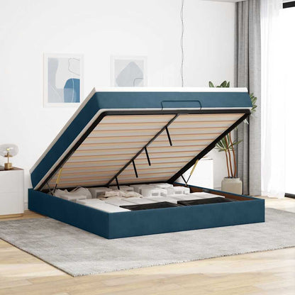 Struttura Letto Pouf con Materasso 160x200 cm in Velluto