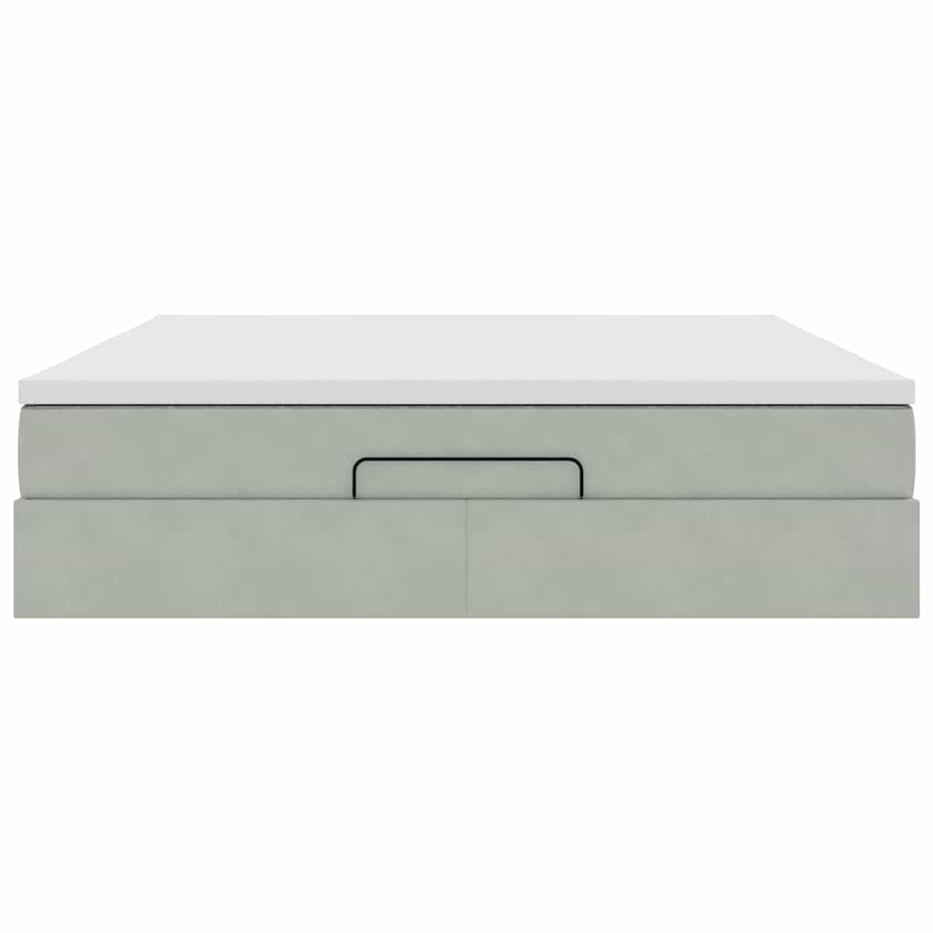 Struttura Letto Pouf con Materasso 180x200 cm in Velluto