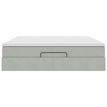 Struttura Letto Pouf con Materasso 180x200 cm in Velluto