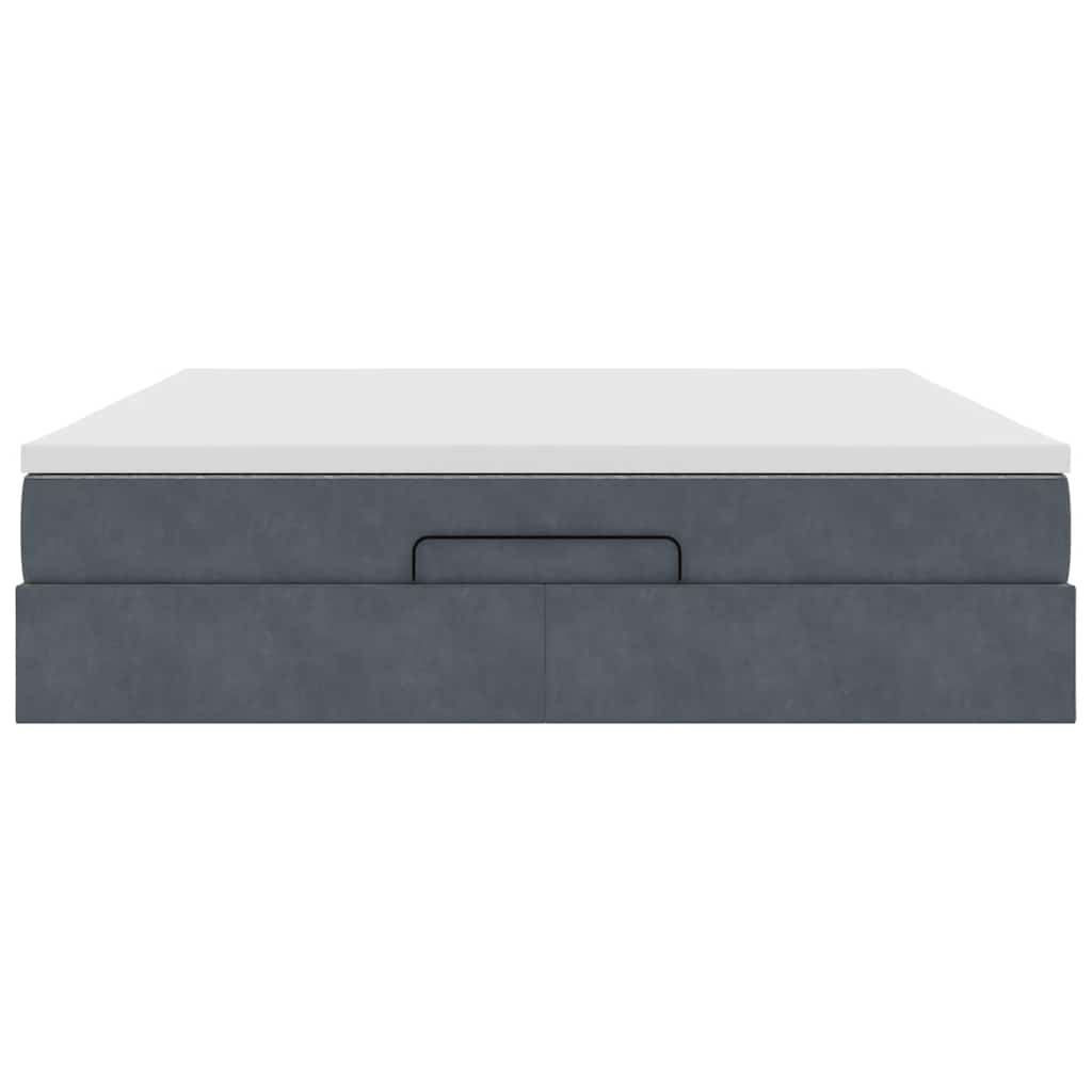 Struttura Letto Pouf con Materasso 180x200 cm in Velluto